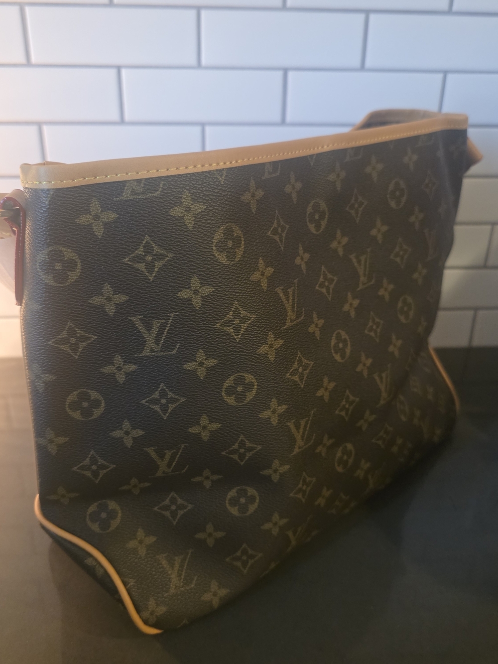 Brown Bag with Tan Trim - Picture 3 of 3